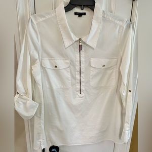 Tommy Hilfiger Long Sleeve Shirt with Front Logo Zipper PP23” Length 29”